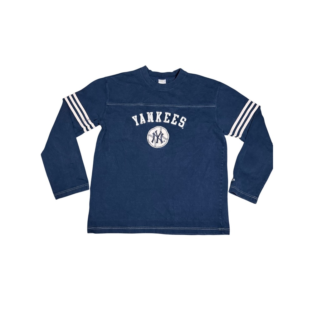 Vintage Adidas New York Yankees Long Sleeve Heavyweight Shirt Navy Mens Large